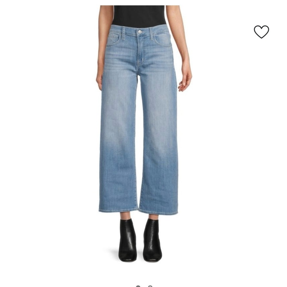 Hudson Rosalie High Rise Wide Leg Cropped Hem Jeans Size 31